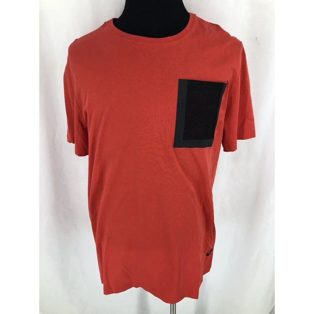 Nike Tech Hypermesh Orange Red Short Sleeve Pocket T-Shirt 776675-696 XXL